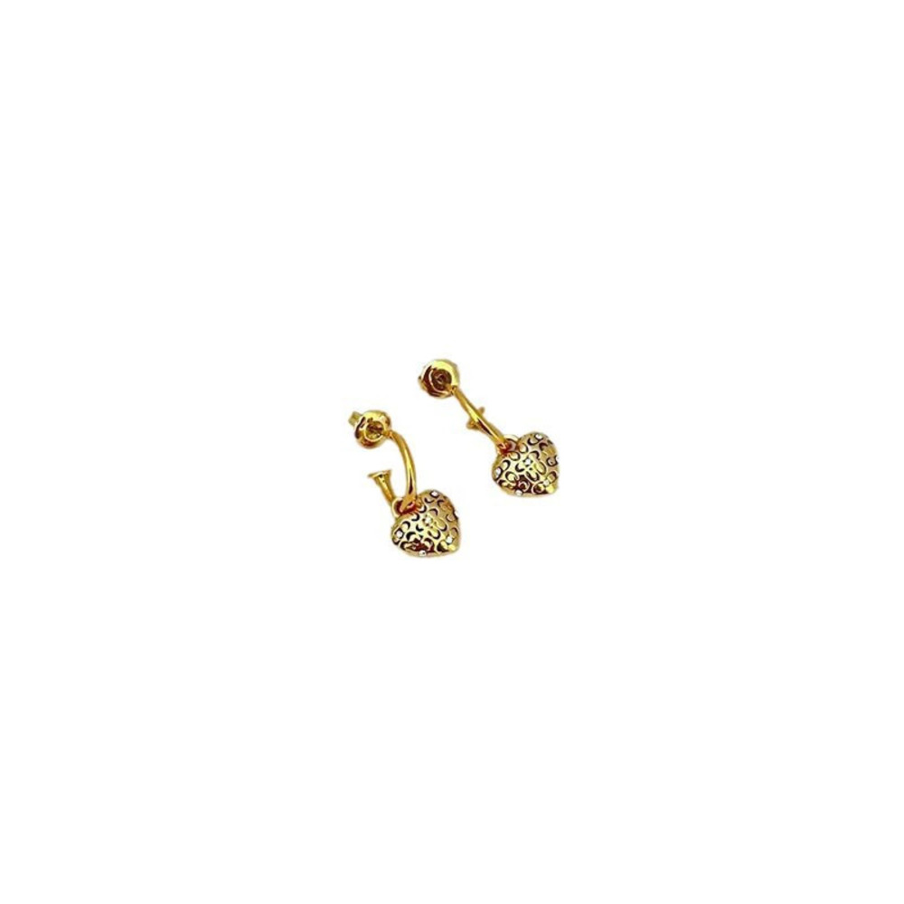 Coach Heart Inlaid Rhinestone Earrings - Picture 5 of 6